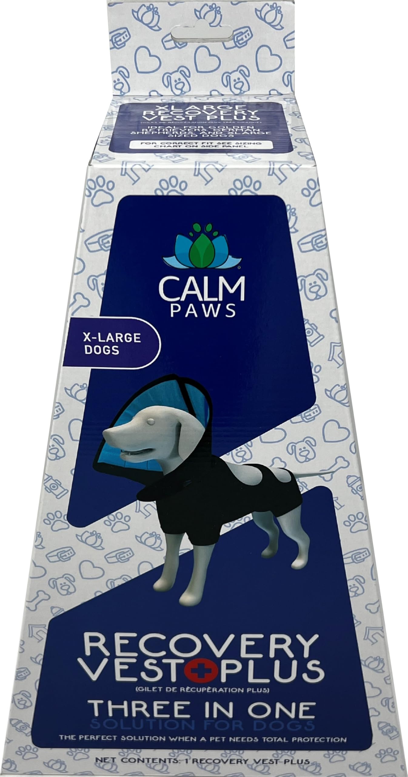 Calm Paws Recovery Vest Plus w Detachable Collar (XLarge)