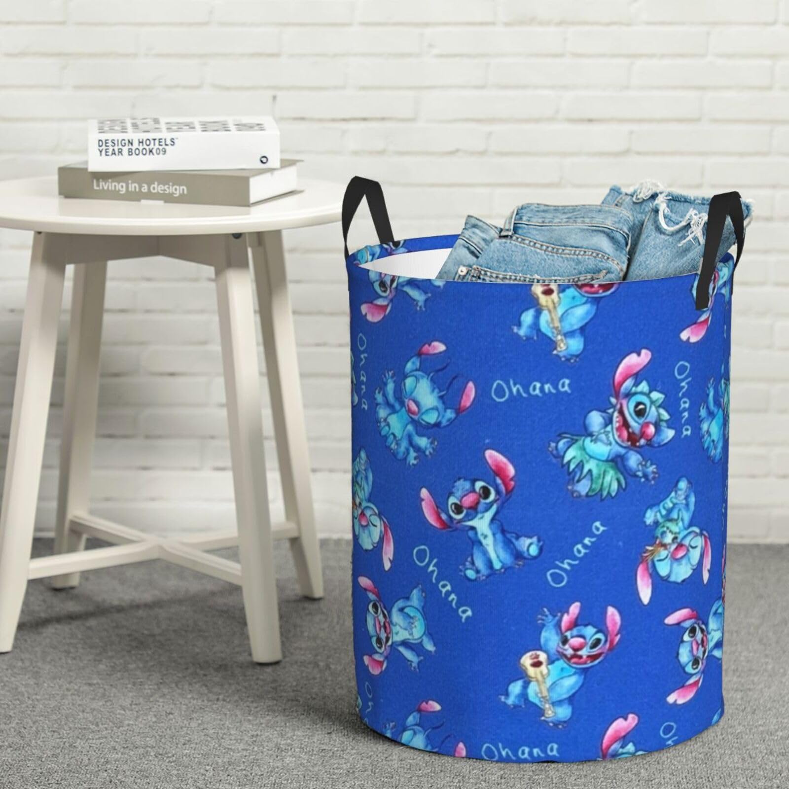 VLHENCD Cartoon Laundry Basket with Handles, Waterproof Laundry Hamper Organizer Basket for Clothes Toys Medium