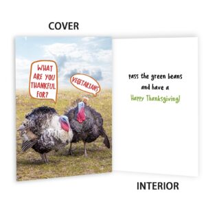 Asmallgf Funny Thanksgiving Card with Envelope, Happy Thanksgiving Gifts for Him Her Bestie, Thankful for Vegetarians