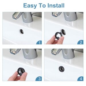 uxcell 3pcs Sink Overflow Rings, Bathroom Kitchen Basin Trim Bath Sink Hole Round Head Double Layer Brass Overflow Drain Cover Insert in Hole (Black, White)