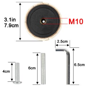 NEUMIHARO 4 Pcs 3.1in 7.9cm Diameter Cat Scratching Post Replacement Sisal Pole with Screws and Bolts and Wrench for Cat Tree Condo (35cm/13.78in, M10)