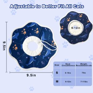 TinyQilin Cat Cone Collar Soft, Cat Cones to Stop Licking Wound Healing Adjustable & Waterproof, Cat Recovery Collar Lightweight Comfortable, Elizabethan Collar for Cats Puppies (Medium)