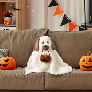 Dviggaz 2024 New Halloween Pumpkin Pillow 11.8" The Dog Ghost Plush Toy for Boys Girls Soft Stuffed Animal Doll Gift for Halloween Christmas Birthday