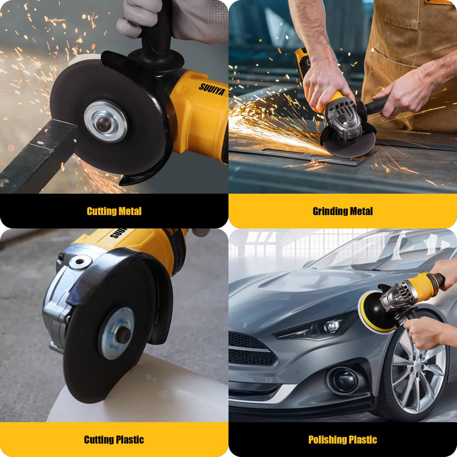 Cordless Angle Grinder Compatible with DEWALT 20V MAX Battery4-1/2" Blades Brushless Grinder,3 Variable Speed Up to 10000 RPM Battery Powered Angle Grinde,For Cutting, Griding, Polishing (No Battery)