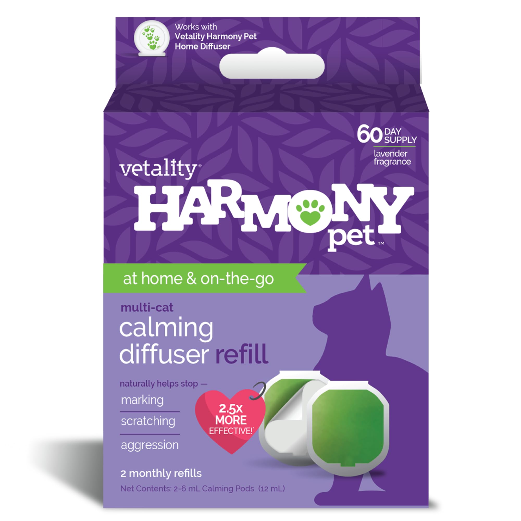 Vetality Harmony Pet Calming Home Diffuser Refills for Cats 2ct