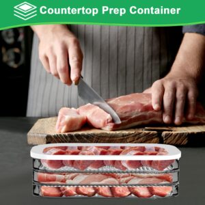 HUSPUR Japanese Deli Meat Container for Fridge,Lunch Meat Container for Refrigerator,Deli Containers with Lids - Stackable Food Storage Boxes for Cold Cuts,Bacon,Meal Prep Containers 18.6 OZ