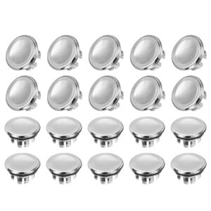 uxcell 20pcs sink overflow rings, bathroom kitchen basin trim bath sink hole round double layer plastic overflow drain cover insert in hole (silver tone)