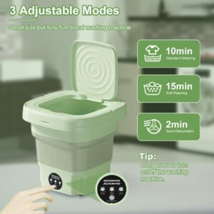 Portable Washing Machine, 8L Foldable Mini Washer with Detachable Drain Basket,3 Modes Deep Cleaning Laundry Washer and Dryer Combo for Apartments,Dorm,Camping,RV,Travel Laundry