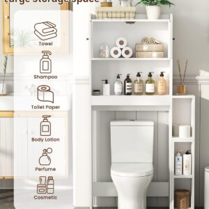 Seeday Over The Toilet Storage Cabinet, Space Saver Bathroom Shelf Over Toilet with Toilet Assistance Cabinet, Bathroom Storage Over The Toilet with Adjustable Feet Pad