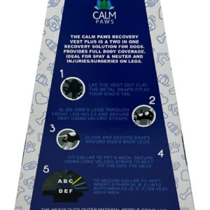 Calm Paws Recovery Vest Plus w Detachable Collar (XLarge)