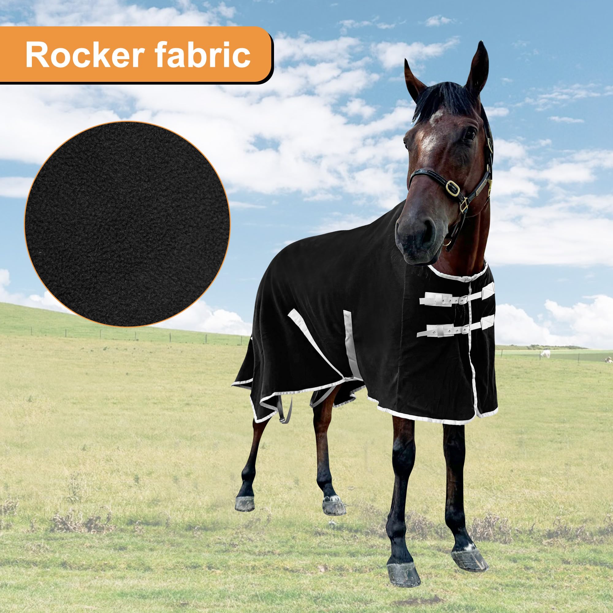 Adjustable Horse Blanket, Polar Fleece Horse Sheet for Winter (72'')