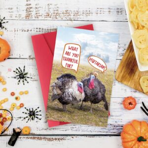 Asmallgf Funny Thanksgiving Card with Envelope, Happy Thanksgiving Gifts for Him Her Bestie, Thankful for Vegetarians