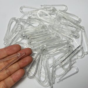 2.2inch/55mm 100Pcs Transparent Plastic U Shape Alligator Clips with Teethless， Clear Shirt Clips for Shirt Folding tie Socks Pants Fixed Clothes in Place