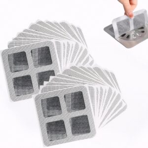 SWEETBIUTI 20 PCS Disposable Shower Drain Hair Catcher 3.9inch Square Drain Hair Catcher Mesh Stickers Adhesive Hair Catcher for Bathroom Laundry Bathtub Kitchen Outdoor Living.