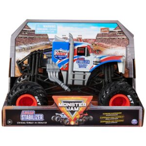 monster jam, official lucas stabilizer monster truck, collector die-cast vehicle, 1:24 scale, kids toys for boys and girls ages 3 and up