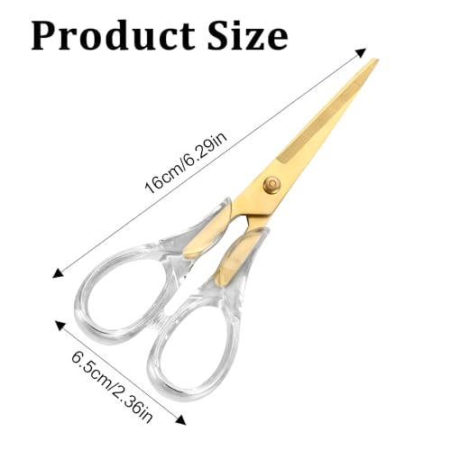 Heavy Duty Gold Scissors Craft Scissors Clear Acrylic Scissors Craft Office Professional Shears for Home School Office Paper Fabric