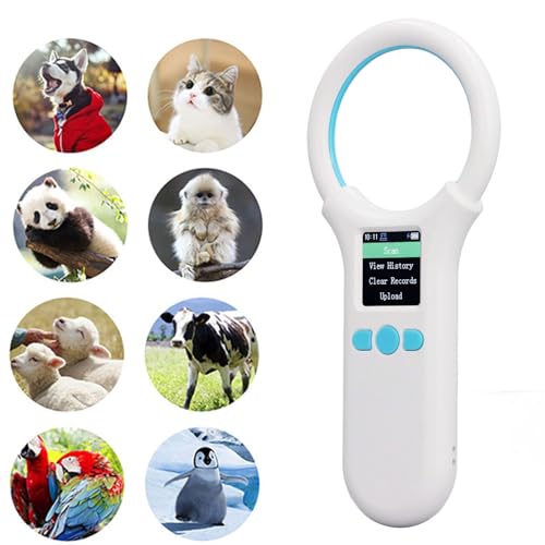 Animal Tag Reader Handhel,Portable Microchip Reader Scanner, 134.2khz/125khz USB Charging Animal Chip ID Reader Scanner