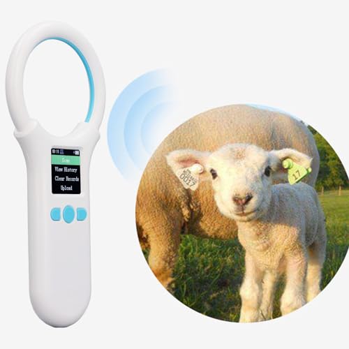 Animal Tag Reader Handhel,Portable Microchip Reader Scanner, 134.2khz/125khz USB Charging Animal Chip ID Reader Scanner