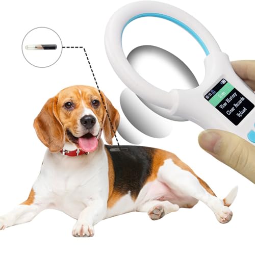 Animal Tag Reader Handhel,Portable Microchip Reader Scanner, 134.2khz/125khz USB Charging Animal Chip ID Reader Scanner