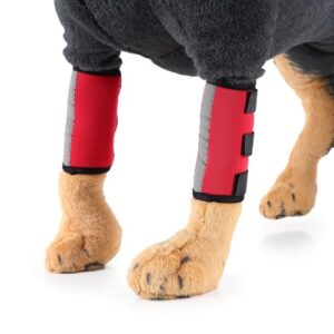 Zksbdxz 2X Reflective Dog Fleece Elbow Sleeves Leg Brace for Ankle Recovering Dog Front Leg Recovery Sleeves