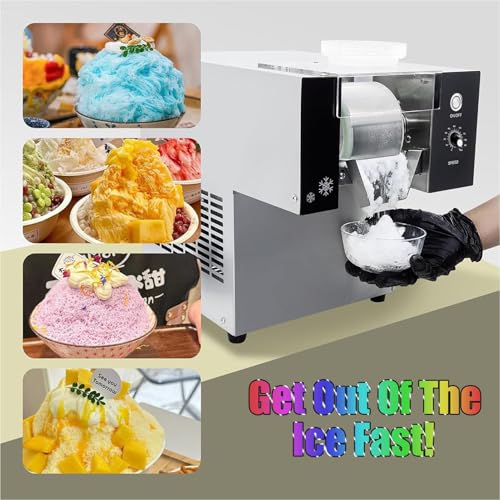 Air-Cooled Snowflake Ice Machine, Shaved Ice Machine, Korean Smoothie Machine, Commercial Continuous Ice Machine (180KG)