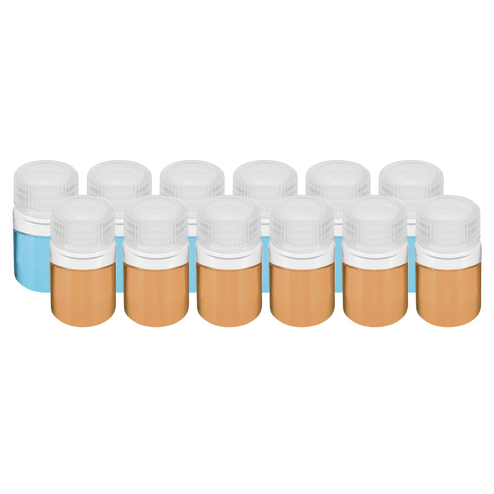 PATIKIL 12Pcs 30ml Reagent Bottles, PP Wide Mouth Round Bottles with Screw Cap for Lab Water Reagent Liquids Solid Sample Storage Seal, Clear