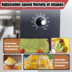 XURUIUS Snowflake Ice Machine, Small Snowflake Continuous Cooling Milk Mango Smoothie Shaved Ice Machine, Smoothie Crusher Ice Crusher (60KG)