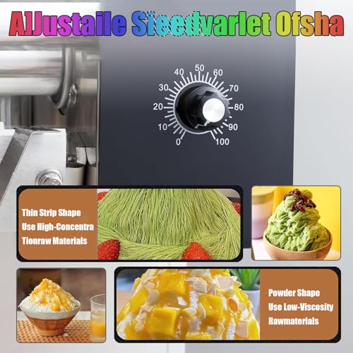 Air-Cooled Snowflake Ice Machine, Shaved Ice Machine, Korean Smoothie Machine, Commercial Continuous Ice Machine (180KG)