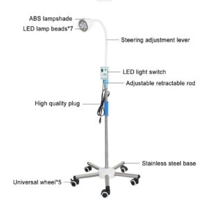 Surgical Examination Light—Mobile Surgical Lamp LED Dental Oral Light 360° Free Rotation,Medical Surgical Lightapplicable to: pet Hospitals, Beauty Salons, Tattoo Shops