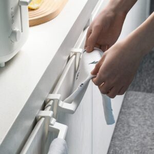 WOEIFGV Single Rod Over Door Towel Rack Holders for Kitchen Bathroom Fit On Over Cabinet Cupboard Door No Punching