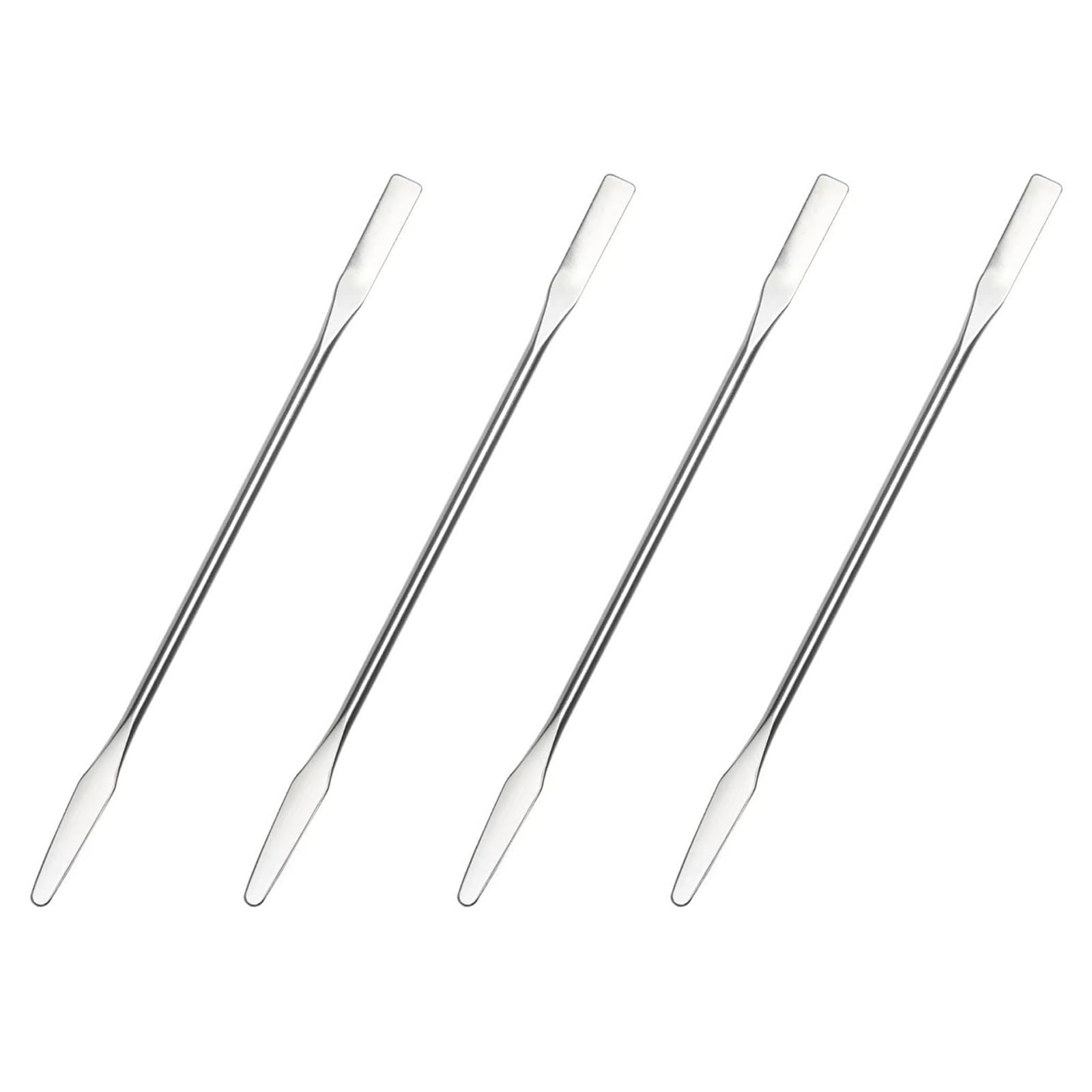 4PCS Stainless Steel Lab Laboratory Mini Double-Ended Spatula,Micro Spatula, Semi-Micro Shovel Tapered Arrow End Flat Ends,Mini Metal Spatula,6" Length