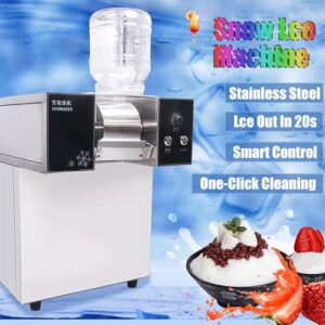 Air-Cooled Snowflake Ice Machine, Shaved Ice Machine, Korean Smoothie Machine, Commercial Continuous Ice Machine (180KG)