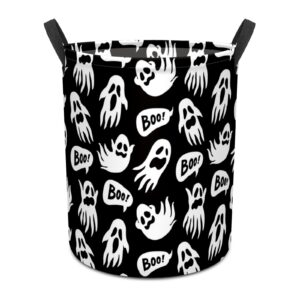 halloween boo ghosts laundry hamper,laundry basket,waterproof storage bin for bedroom,clothes organizer basket,toys and blankets in bathroom