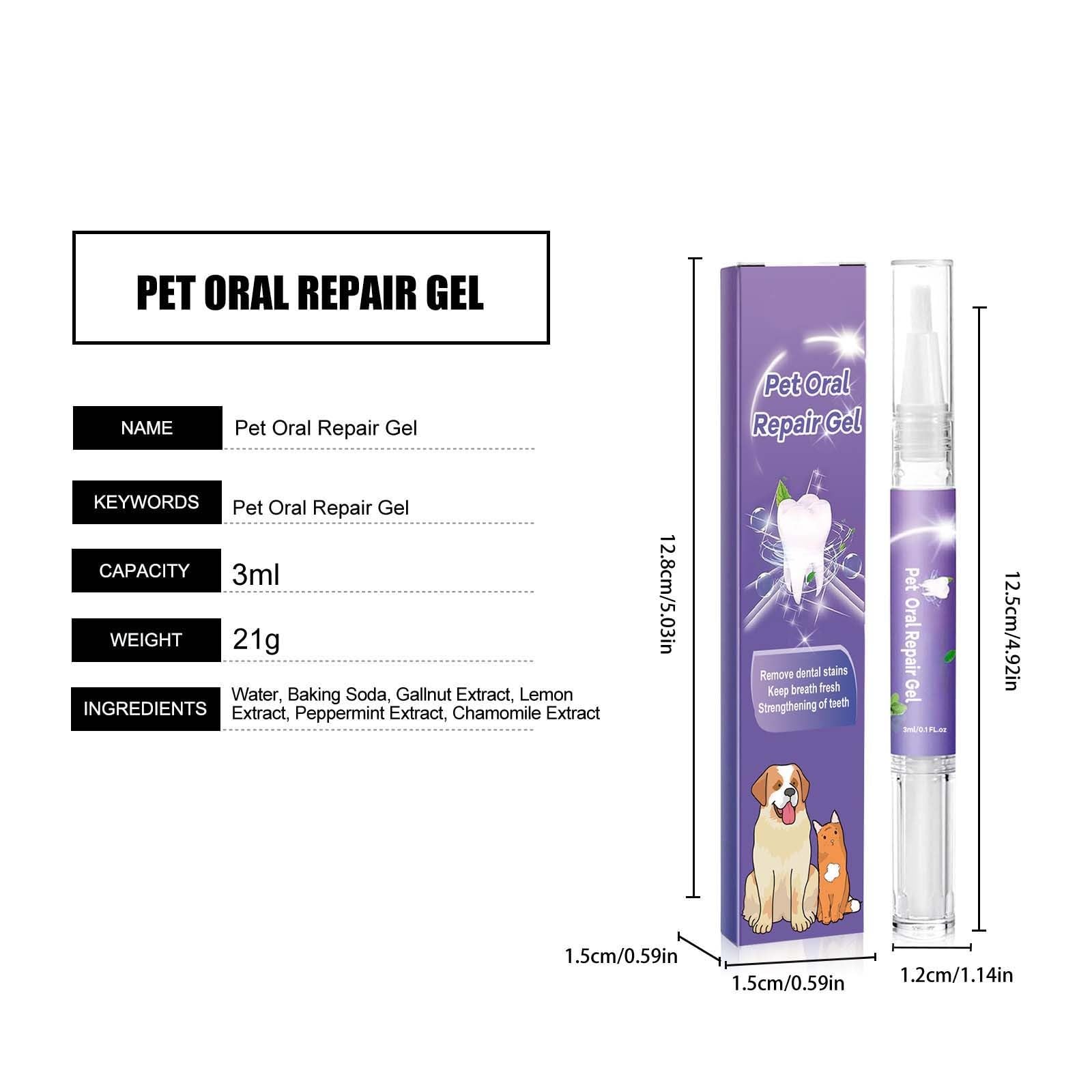 Pet Oral Repair Gel,Pet Oral Restoration Whitening Gel,Pet Oral Restorative Gel, Pet Teeth Cleaning Pen, Eliminate Bad Breath, Pet Teeth Breath Freshener Gel Oral Care (2)