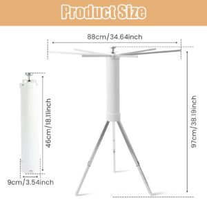 ZJRDYYK Tripod Clothes Drying Rack, Portable Collapsible Laundry Drying Rack Freestanding for Clothes Towels Dorm Camping Outdoor Travel