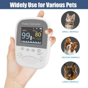 Veterinary Pulse Oximeter for Dogs,Handheld Animal Oxygen Monitor,Bluetooth Veterinarian Spo2 Monitoring Machine for Pet Canine &C at Tongue Probe,Easy to use & Accurate,Battery Powered (Not Included)