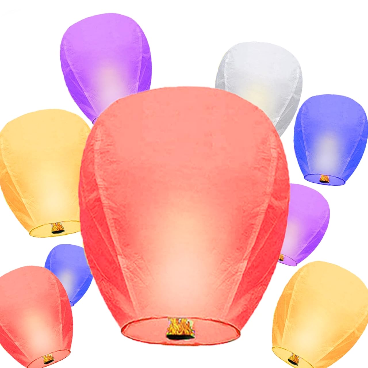 Paper Lanterns to Release in Memory, 15Pack Colored, Paper Lanterns were The Highlight of Party! Chinese Lanterns Easy to Use, Wish Lanterns for Memory of Family.