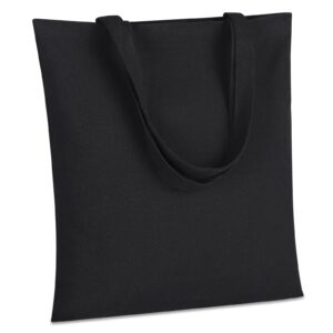 ff sgdfc 2 | 4 | 6 | 7 | 14 | 18 pcs canvas tote bags, natural color tote bags 15 x 16 inch sustainable eco friendly reusable, for grocery bags, diy gift bags, shopping bags (2 pcs black)