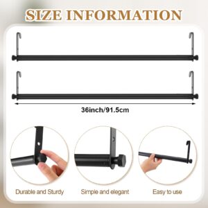 Threehoney 2 Pack 36" Garment Hanger Bar for Industrial Shelving Wire Closet Shelving Garment Rod Clothes Rod Wire Shelving Accessories, Black