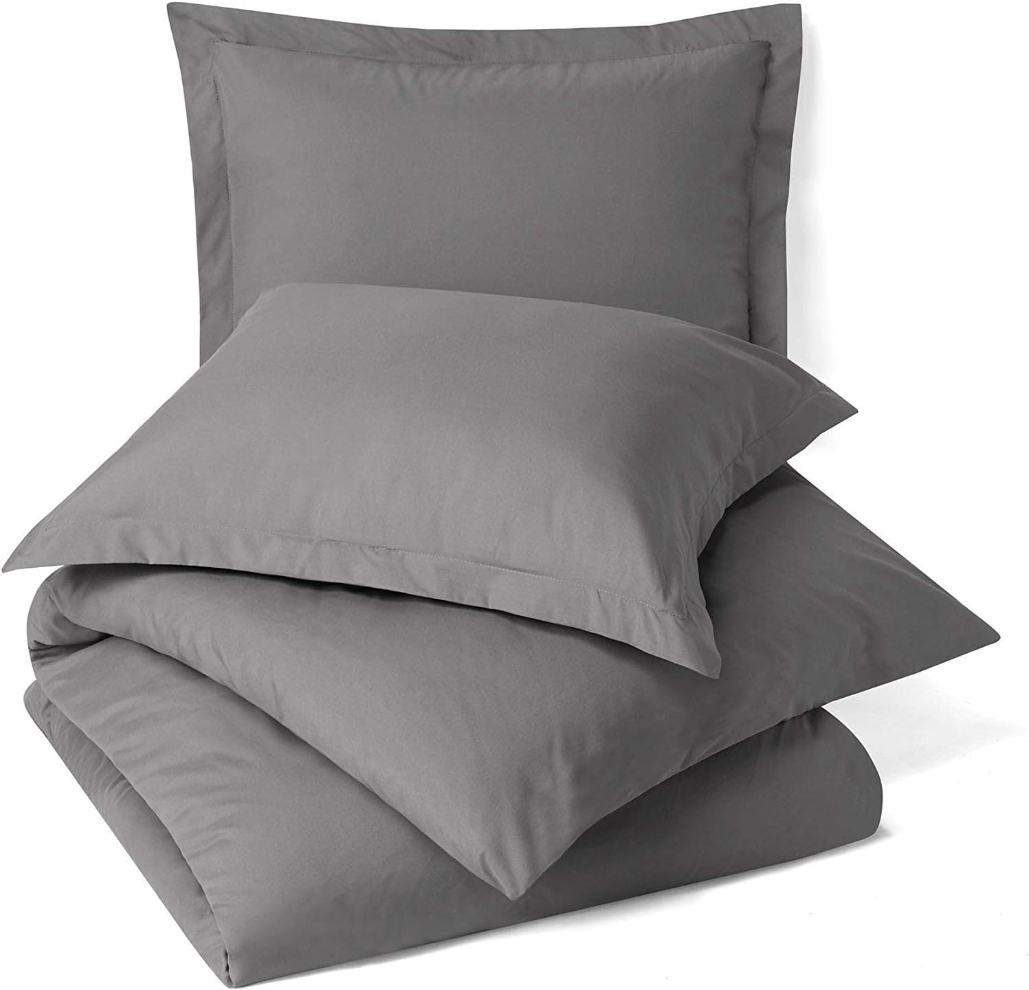 100% Egyptian Cotton Dark Grey Solid, 5-Pieces Duvet Cover Set Super Queen 90x98 Soft & Cozy Zipper Closure & Corner Ties 1 Duvet Cover & 4 Pillow Sham 1000 Thead Count