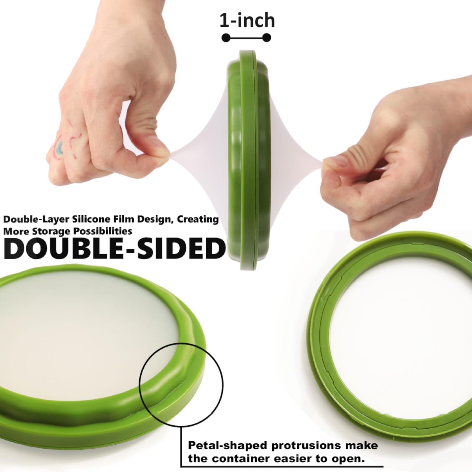 Erehere Avocado Saver and Onion Storage - 4-Piece Set Silicone Food Storage Containers, Multifunctional and Perfect for Lemons, Cheese, Tomatoes, Potatoes, Garlic