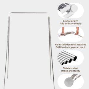 URZCT Travel Garment Rack,Portable and Foldable，Folding Clothes Rack for Dance,Travel,Camping, Drying,RV, Indoor,Outdoor.A Collapsible Mini Clothing Rack.