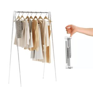 urzct travel garment rack,portable and foldable，folding clothes rack for dance,travel,camping, drying,rv, indoor,outdoor.a collapsible mini clothing rack.