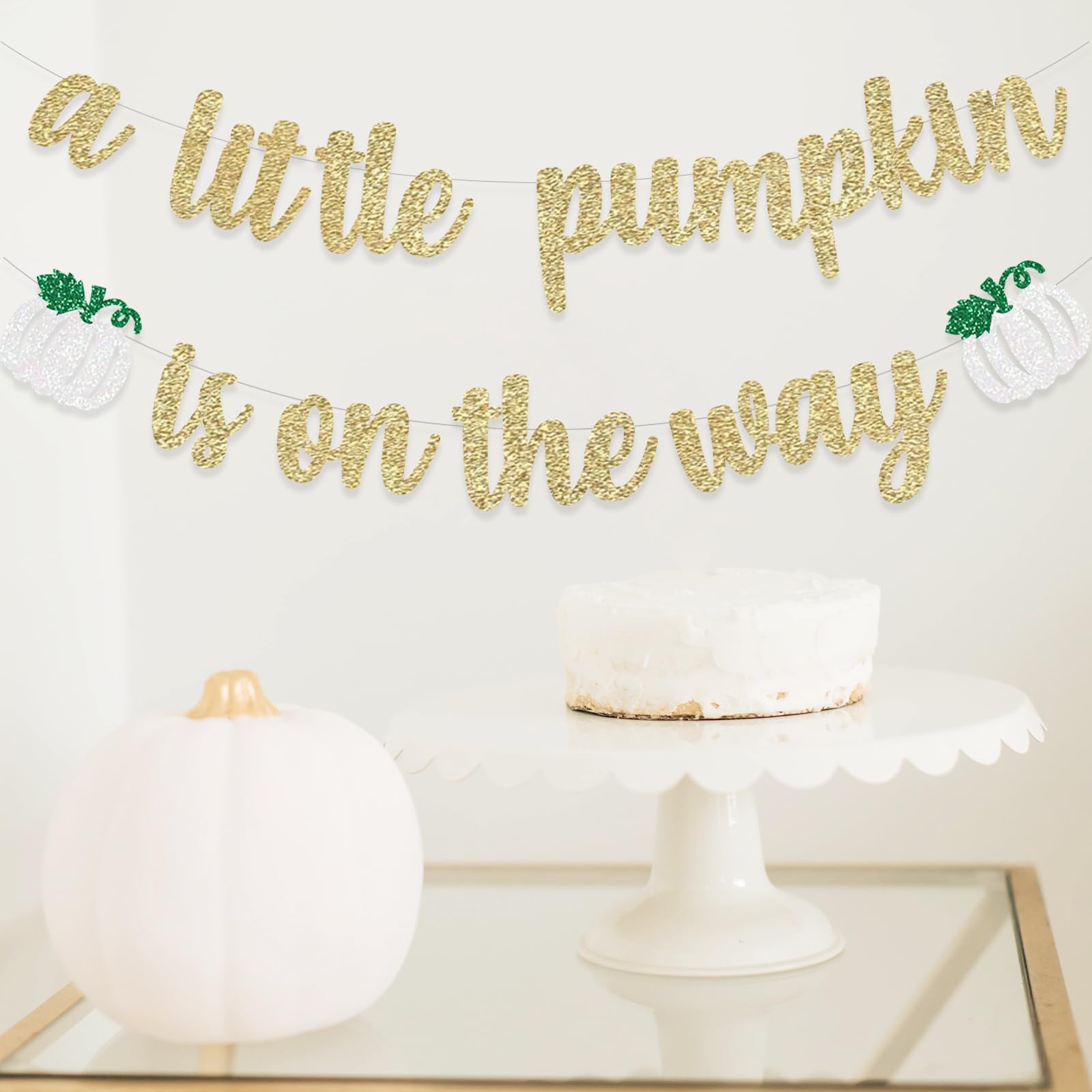 Pumpkin Baby Shower Decoration A Little Pumpkin Is On The Way Banner Fall Theme Garland Autumn Baby Shower Supplies White