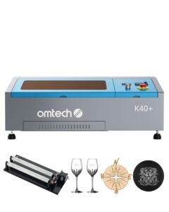 omtech k40+ 40w co2 laser engraver, 12" x8" desktop laser cutter & engraving machine for home use, lightburn compatible lightburn & lasergrbl compatible laser head air assist water pump