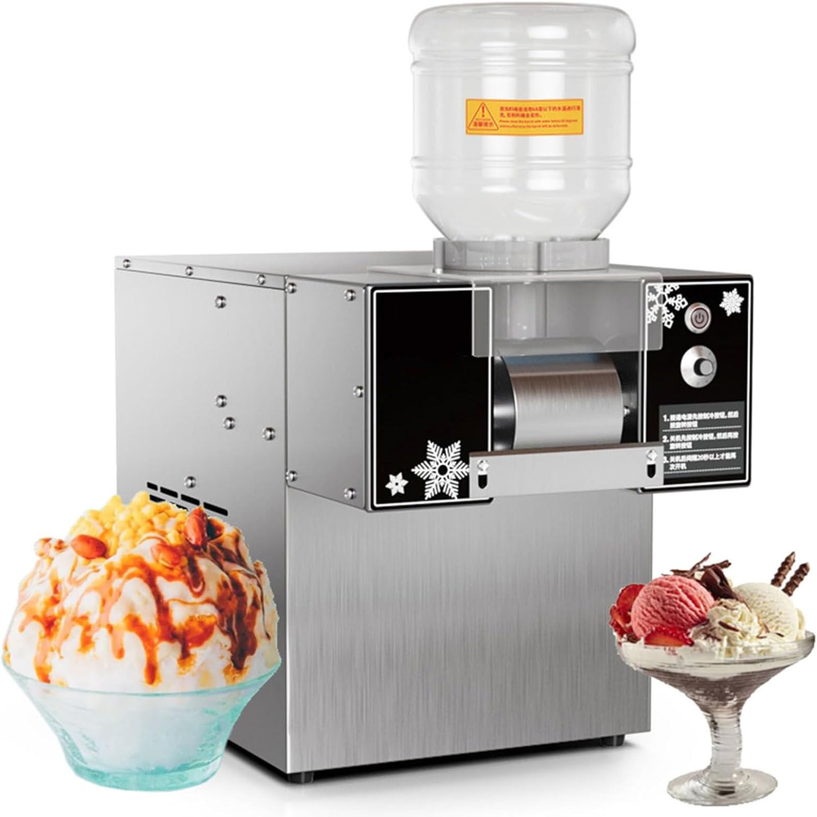 Commercial Ice Cream Machine, Snowflake Machine Rainbow Color Shaved Ice, Machine Cone Shaved Ice Equipment, Smoothie Machine (120KG)