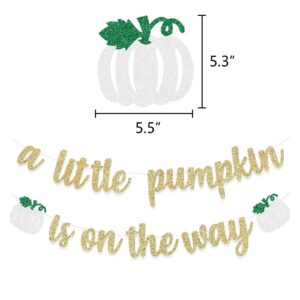 Pumpkin Baby Shower Decoration A Little Pumpkin Is On The Way Banner Fall Theme Garland Autumn Baby Shower Supplies White