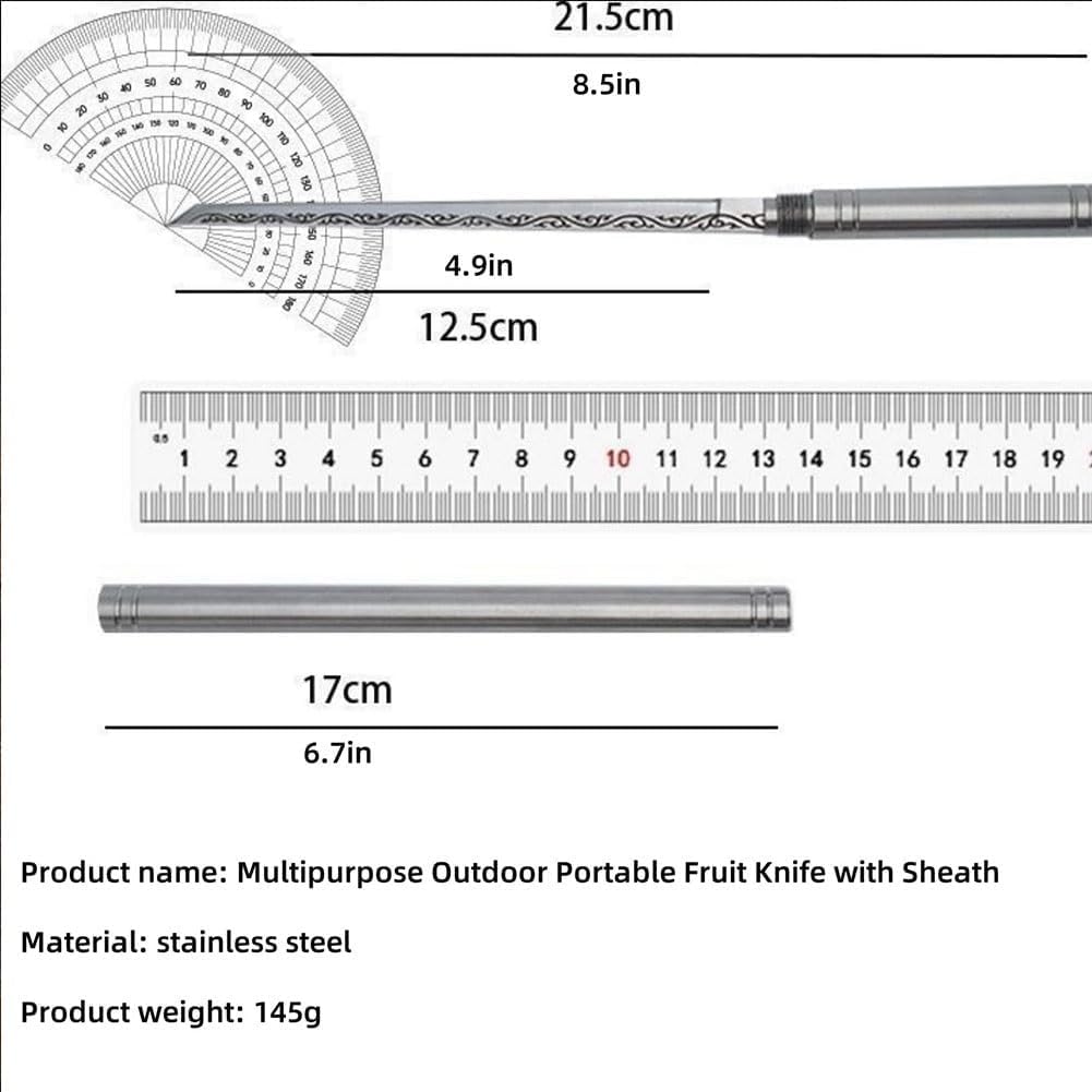 Multipurpose Outdoor Portable Fruit Knife with Sheath, 2024 New Fruit Knife with Sheath, Cuchillo Multiusos Para Fruta PortáTil Para Exteriores Con Funda, Multipurpose Outdoor Portable Fruit (3Pcs)