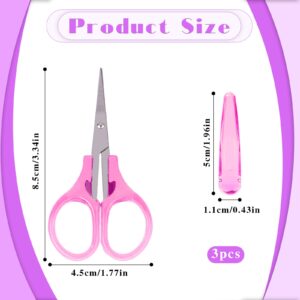 2Pcs Small Scissors All Purpose Craft Scissors Mini Detail Small Scissors Stainless Steel Scissors with Protective Cover Precision Straight Fine Tips Design for Paper Cutting,Scrapbooking