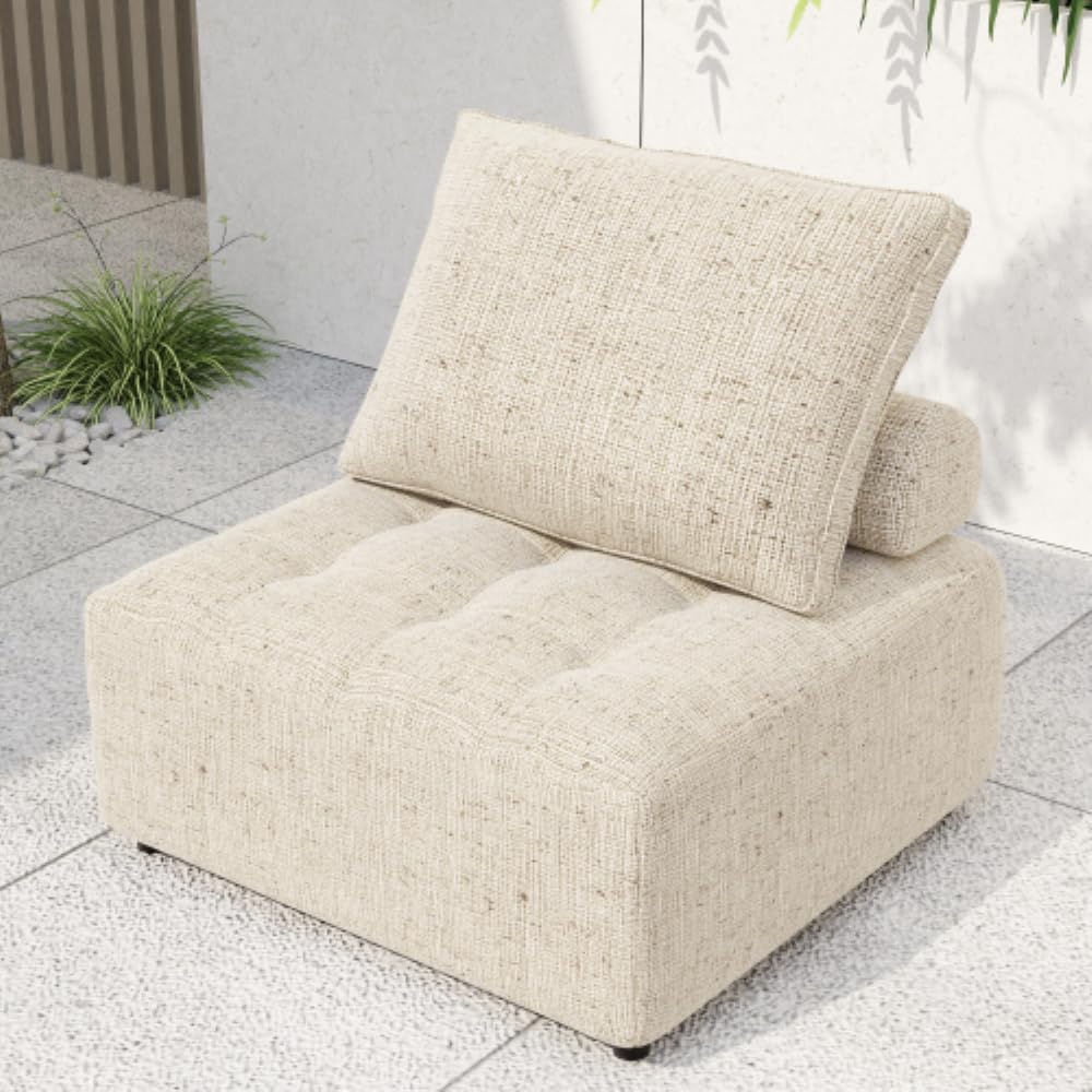 Modern Couch, ,Outdoor Modular Sofa, with Aluminum Structure, Support Cushion and Back Cushion Cover-Removable, Fade-resistant, Waterproof Sofa Cover Included,Modern, Great for Livingroon and Bedroon